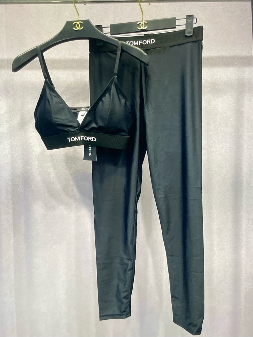 Tom Ford Black Bralette and Leggings Set